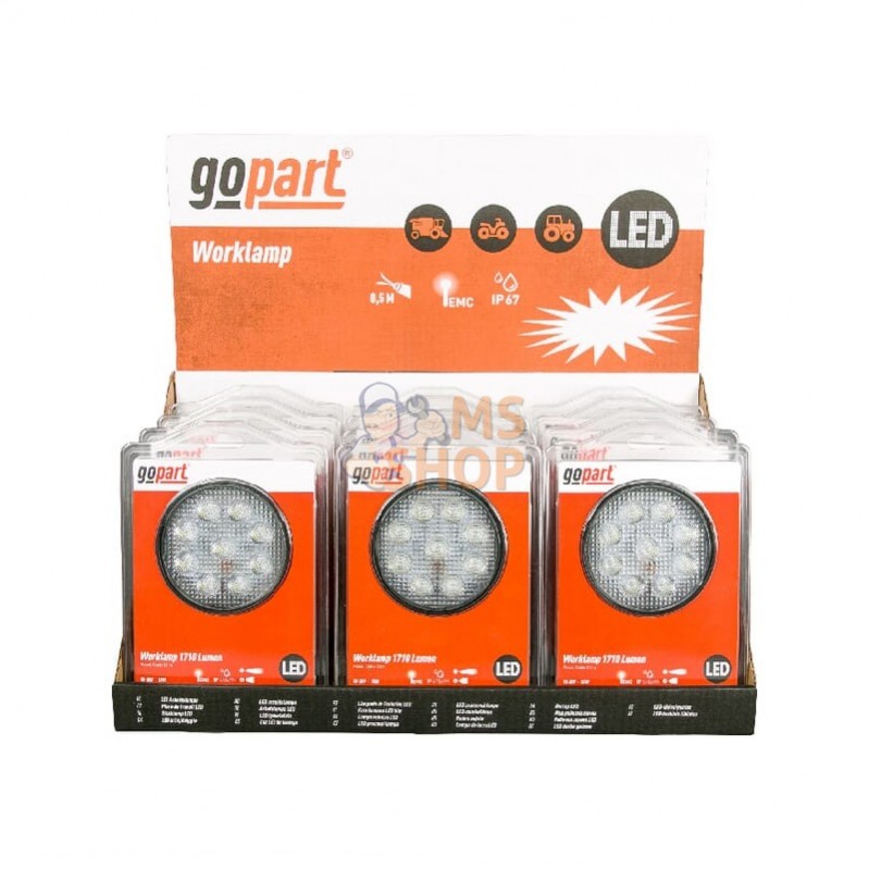 LA15003CD; GOPART; Présentoir phares LED rond 27W 1710lm faisceau large; pièce detachée