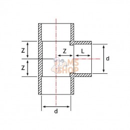 7200122GP; GOPART; Pièce T en PVC 200x200x200mm; pièce detachée