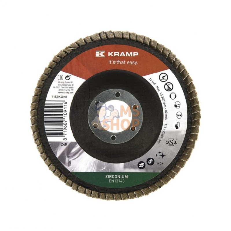 115ZIK40KR; KRAMP; Disque lam. zircon 115mm K40; pièce detachée 115ZIK40KR; KRAMP; Disque lam. zircon 115mm K40; pièce detachée