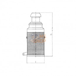 3640000; PERROT; Crépine + raccord mâle 3"; pièce detachée