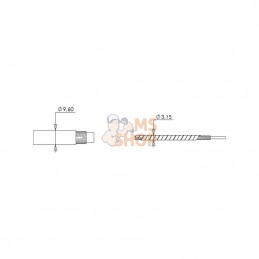 IMCWB1500; INDEMAR; Câble avec rotule 1 500 mm; pièce detachée