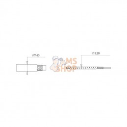IMCS2500; INDEMAR; Câble p levier unique 2 500 mm; pièce detachée
