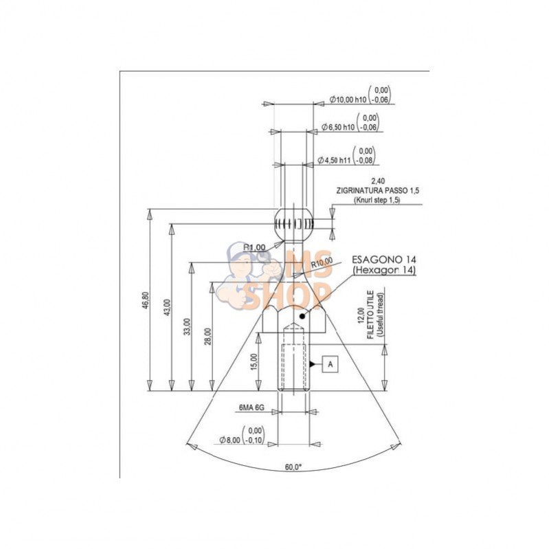 IMCL93717; INDEMAR; Rotule de direction fixe, joystick IMCL; pièce detachée