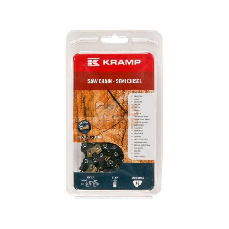 38LP11SB46KR; KRAMP; Chaîne de tronçonneuse 3/8" 1,1mm 46 DL demi-ciseau Kramp; pièce detachée