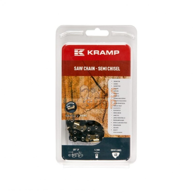 38LP13SB45KR; KRAMP; Chaîne de tronçonneuse 3/8" 1,3mm 45 DL demi-ciseau Kramp; pièce detachée