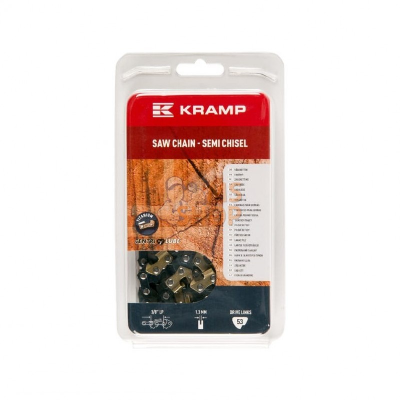 38LP13SB53KR; KRAMP; Chaîne de tronçonneuse 3/8" 1,3mm 53 DL demi-ciseau Kramp; pièce detachée