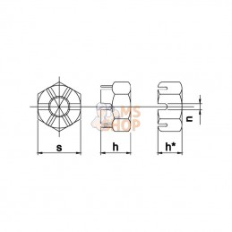 908DF4875; ADR; Écrou crénelé M48x1.50 acier ADR; pièce detachée