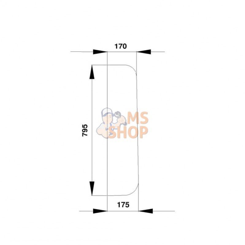 7700669200; CLAAS; Vitre latérale; pièce detachée