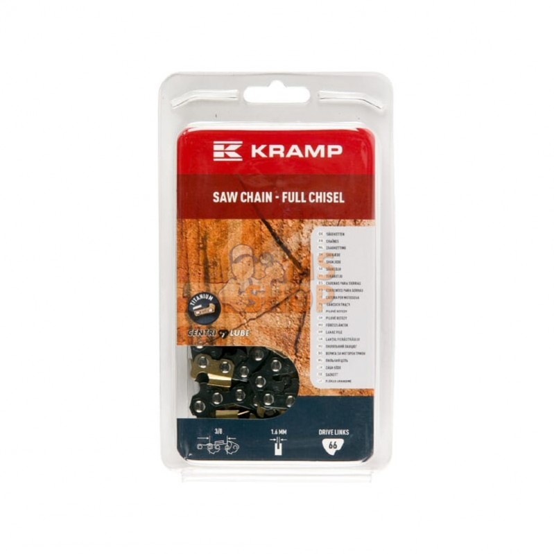 3816C66KR; KRAMP; Chaîne de tronçonneuse 3/8" 1,6mm 66 DL dent à angle droit Kramp; pièce detachée