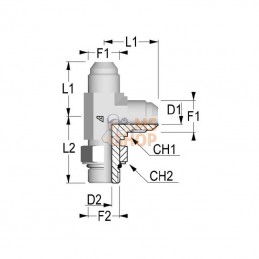 LIU2121; ALFAGOMMA; Raccord T renverse orientable JIC/UNF 1 5/16; pièce detachée