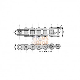 KE100HE; REX PRO; Chaîne à rouleaux ASA 100HE; pièce detachée