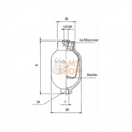 LA11140; SAIP; Accumulateur hydraul. LA 1L 2; pièce detachée