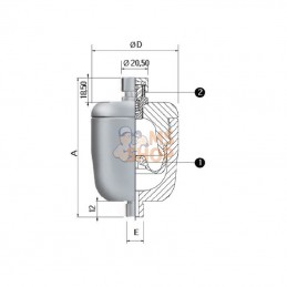 LAV0025100; SAIP; Accumulateur 0,025L-330; pièce detachée