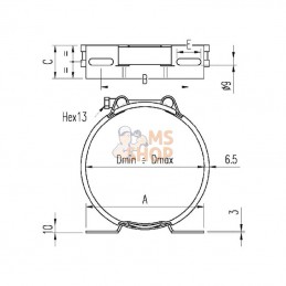 LAV9CF102LF160; SAIP; Étrier fix. accu LAV97-102mm; pièce detachée