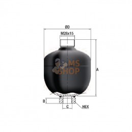 WA21020351OFDA90; SAIP; Accumulateur 0,35 L 210/90 bar; pièce detachée