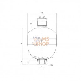 WA21021001OFDA30; SAIP; Accumulateur 1 L 210/30 bar; pièce detachée