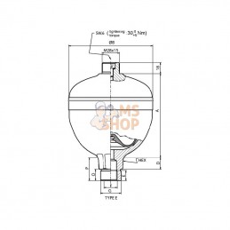 WA35021410E1A35; SAIP; Accumulateur 1,4 L p0=35 bar; pièce detachée