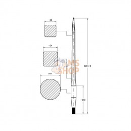 FT35; SHW; Dent de chargeur front. 820mm; pièce detachée