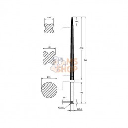 FT53; SHW; Dent de chargeur 30x760 P11; pièce detachée