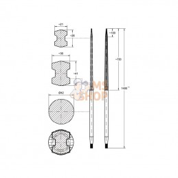 FT5S; SHW; Dent de chargeur L-1400, Ø 42, M28 x 1,5; pièce detachée