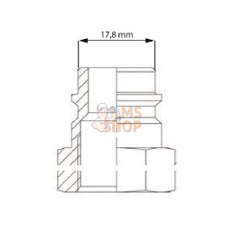 240734117KR; KRAMP; Raccord rapide mâle 23,8 mm; pièce detachée