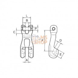 CL78; CARTEC; Crochet à mâchoire 2 t; pièce detachée