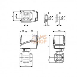 853L04A44; ARAG; Vanne à bille él. 2 voies 1" F; pièce detachée