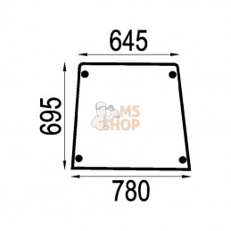 4354138N; KRAMP; Vitre de porte sup.; pièce detachée