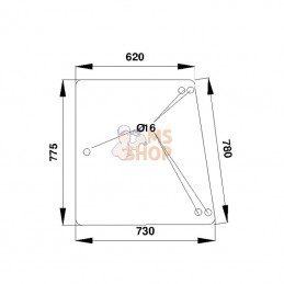 385500350030N; KRAMP; Vitre latérale; pièce detachée
