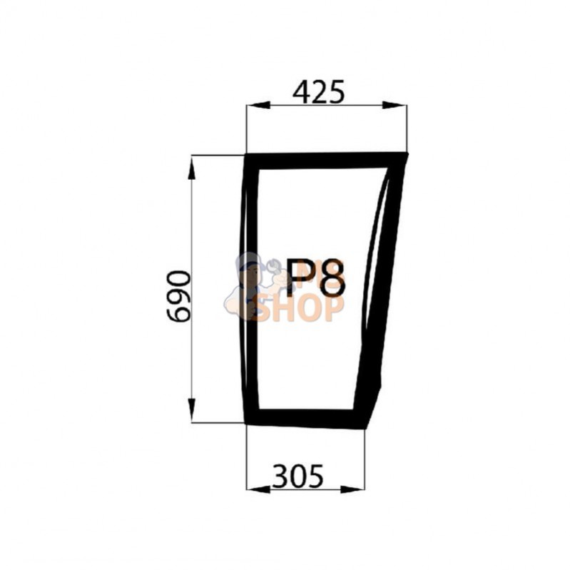 00121434010N; KRAMP; Pare-brise avant inf.; pièce detachée