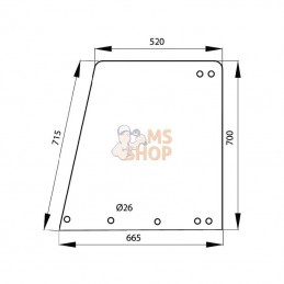 205810030600N; KRAMP; Vitre de porte sup.; pièce detachée