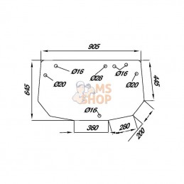 247811050120N; KRAMP; Vitre arrière sup.; pièce detachée