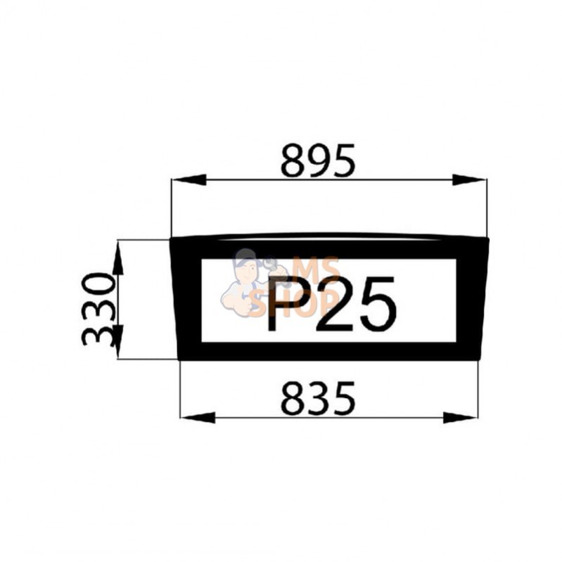 00121439010N; KRAMP; Vitre arrière inf.; pièce detachée 00121439010N; KRAMP; Vitre arrière inf.; pièce detachée