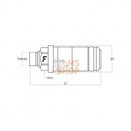 4SRPV0872215FH; FASTER; Coupleur femelle M22x150-15L; pièce detachée