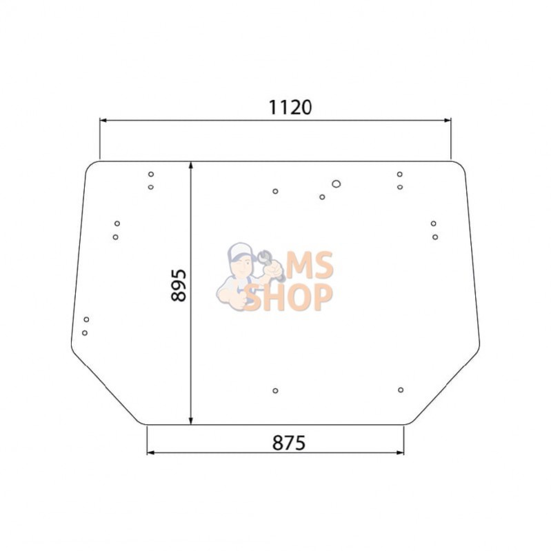 31553300; KRAMP; Lunette arrière, partie sup.; pièce detachée