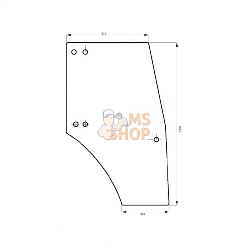 00097701040N; KRAMP; Vitre de porte; pièce detachée 00097701040N; KRAMP; Vitre de porte; pièce detachée