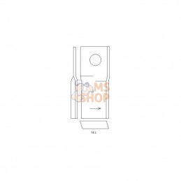 001474195KR; KRAMP; Couteau de faucheuse gauche 94 x 40 x 3mm alésage Ø 19mm Kramp; pièce detachée