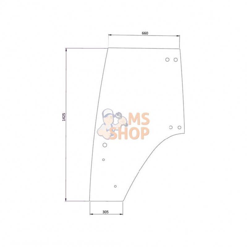 117810030020; KRAMP; Glace de portière; pièce detachée