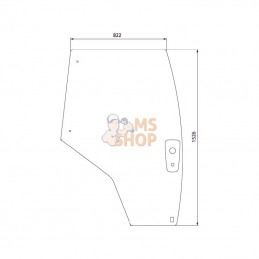4353956M2; KRAMP; Vitre de porte droite; pièce detachée