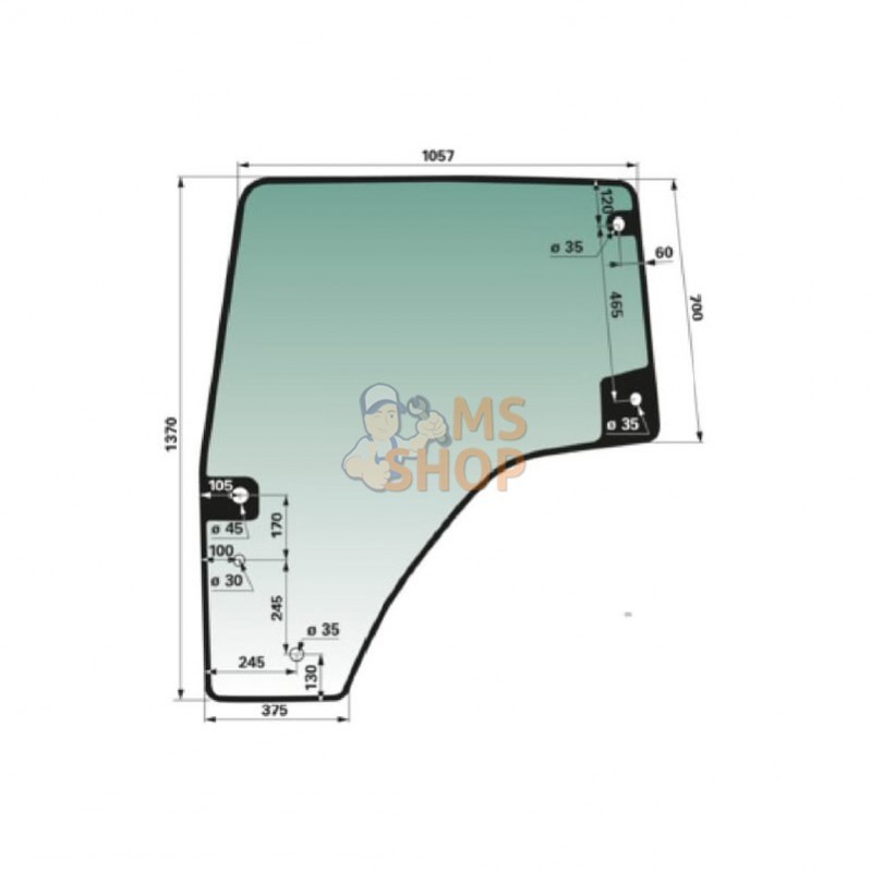 00155691040KR; KRAMP; Vitre de porte gauche; pièce detachée