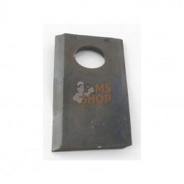 5385KT5514200001; KRAMP; Lame de tondeuse gauche 105x4 mm, alésage ovale 23,0x20,5 mm, compatible Taarup; pièce detachée