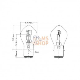 B2402; KRAMP; Ampoule 24 V 45/40 W BA20d; pièce detachée