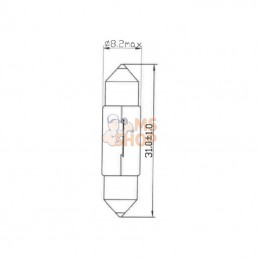 B2426; KRAMP; Ampoule 24 V 3 W SV7 8x31; pièce detachée