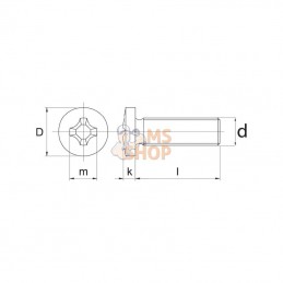 7985410; KRAMP; Vis à tête cylindrique à empreinte cruciformeM4x10 galv.; pièce detachée
