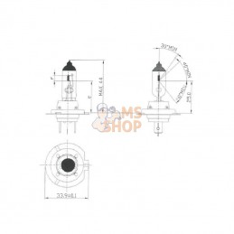 B12067KLL; KRAMP; Ampoule 12 V 55 W PX26d H7 Longue durée de vie; pièce detachée