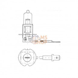 B4805; KRAMP; Ampoule 48 V 45 W PK22s H3; pièce detachée