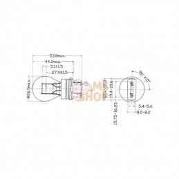 B03157; KRAMP; Ampoule 12 V 32/3CP S25q P27/7 W; pièce detachée