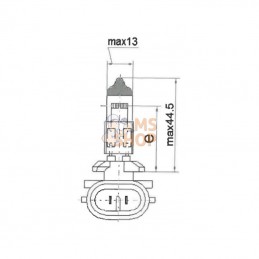 B120600; KRAMP; Ampoule 12,8 V 27 W PGJ13; pièce detachée