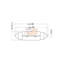 B122110; KRAMP; Ampoule 12 V 10 W SV8,5 10X36; pièce detachée