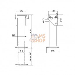 SP65250CSSET1; KRAMP; Pied béquille avec pompe manuelle 3,3 t; pièce detachée